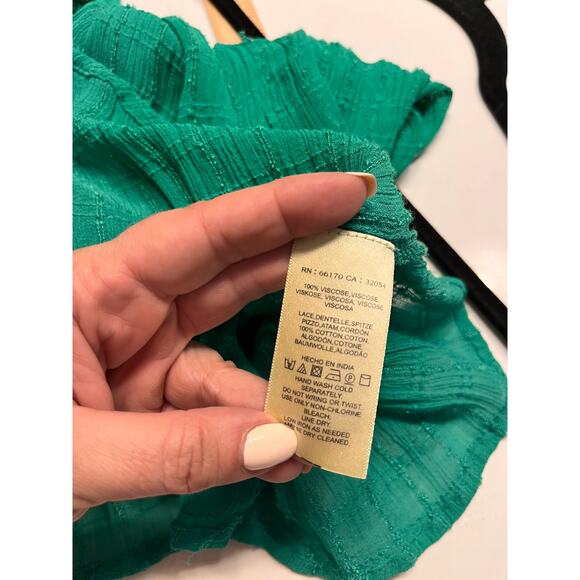 Anthropologie Meadow Rue Women's Green Button Down Mini Dress Size 4 - Picture 6 of 10